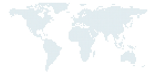 Dotted world map.The  halftone circles that form the world map.