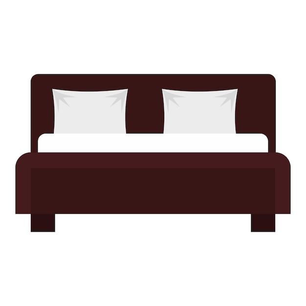 Double bed icon Flat illustration of bed vector icon for web design