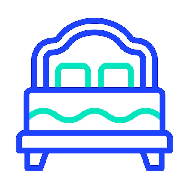 Double Bed Vector Icon Design Illustration