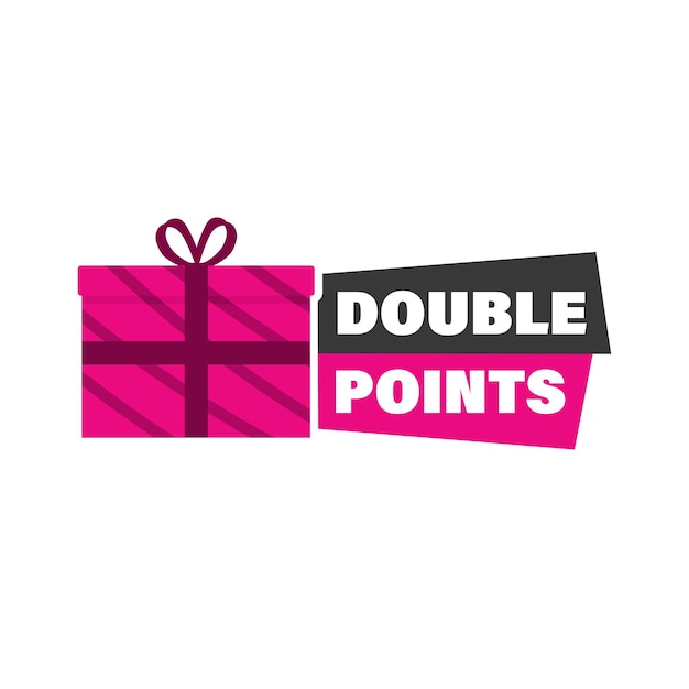 Double benefit from shopping Promotional icon for social networks shops and websites