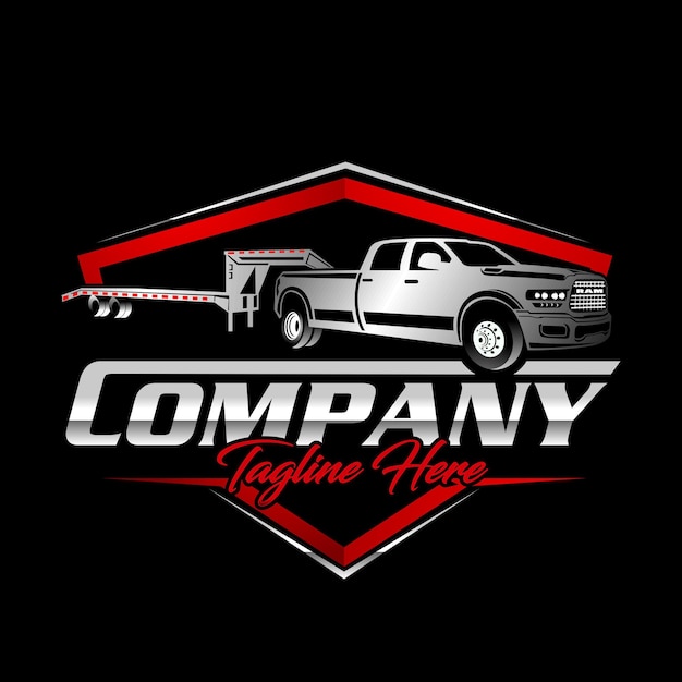 Double Cabin Trailer concept logo vector Bold badges emblems Truck logo concepts perfect logos for the trucking and construction industry