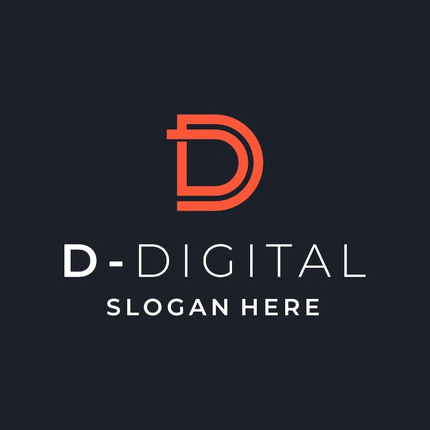 double letter D simple logo design