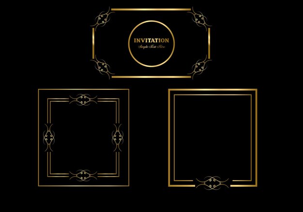 Double rectangle frame template, double line frame, draft element, Geometric, Vector illustration.