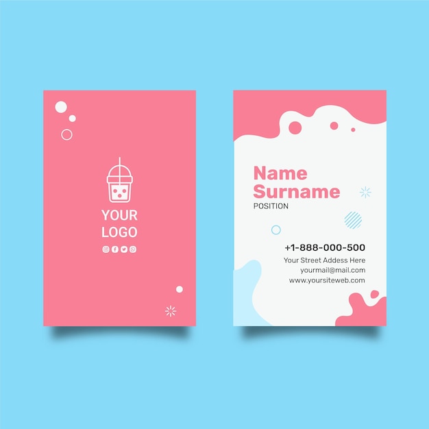 Double-sided business card vertical