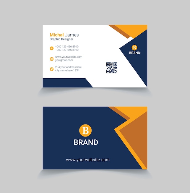 Double sided corporate professional business card template design