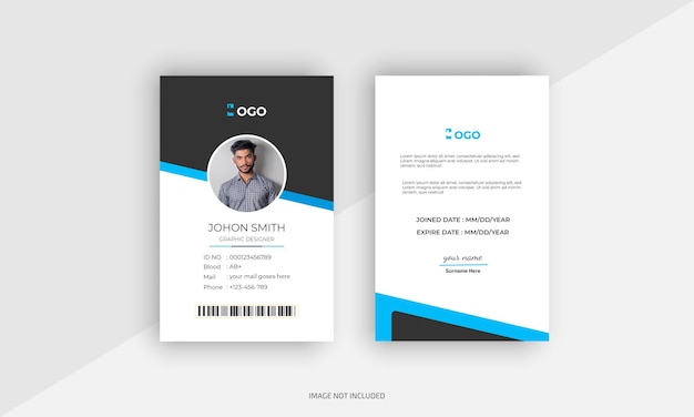 Double sided modern creative and corporate company employee id card design template