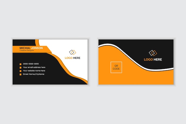 double sided Vector modern Creative and Clean business card design for business and personal use