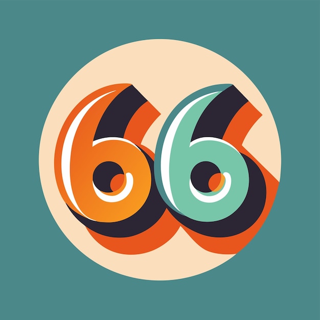 Vector double six unique vector logo icon design featuring the number 66