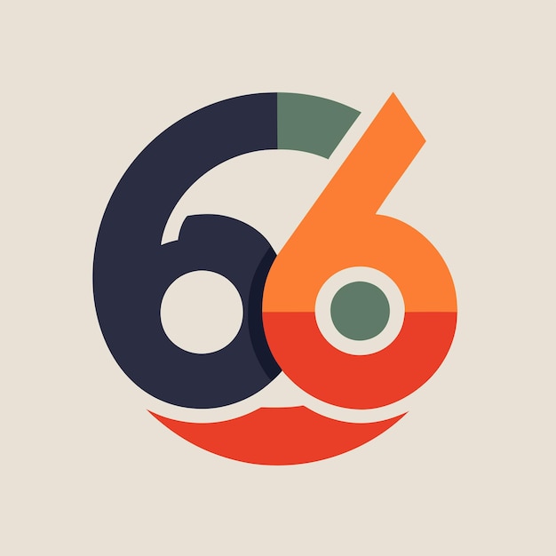 Double Six Unique Vector Logo Icon Design Featuring the Number 66