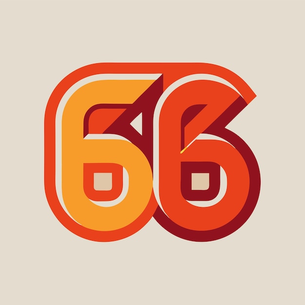 Double Six Unique Vector Logo Icon Design Featuring the Number 66