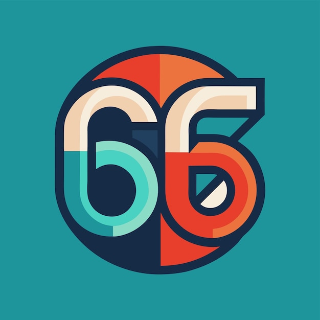 Double Six Unique Vector Logo Icon Design Featuring the Number 66