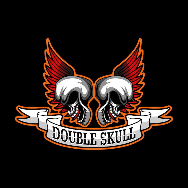 double skull mascot character design