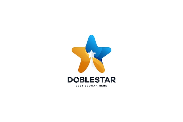 Double Star Business Logo Template