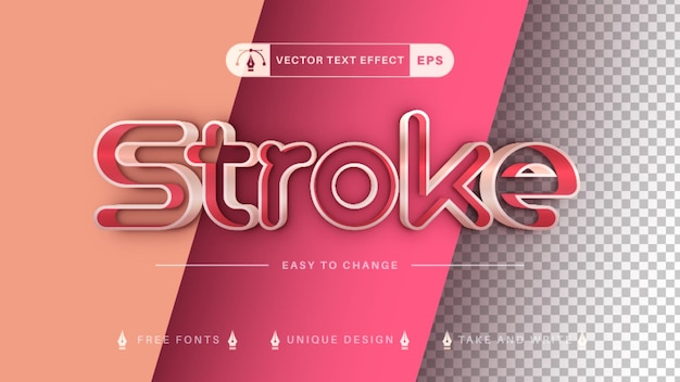 double stroke editable text effect font style