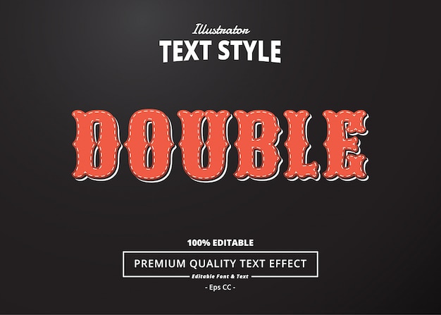 Vector double text effect