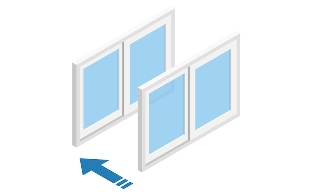 Vector doublepaned windows illustration of noise reduction measures that can be taken in rental properties