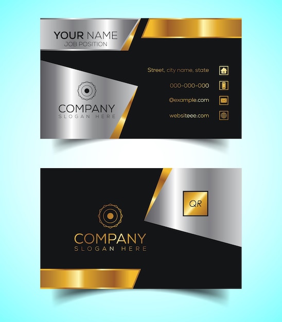 DoubleSided Luxury Modern and Elegant Business Card Design Template Vector Illustration