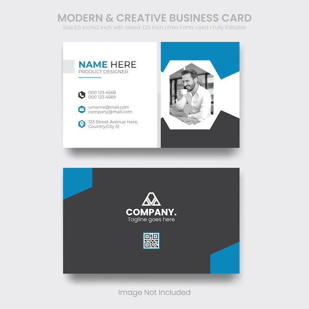 Doublesided Modern Creative and Clean Business Card Layout