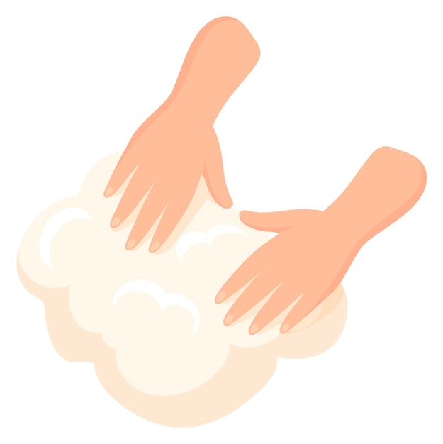 Dough kneading human hands Cartoon baking icon