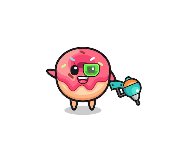 Doughnut cartoon as future warrior mascot