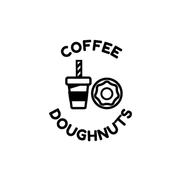 Doughnuts logo design template for fast food or breakfast cafe business brand identity