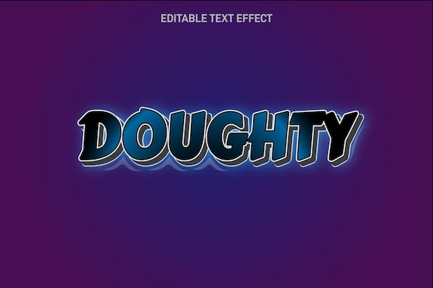 Doughty editable Text effect 3 Dimension emboss modern style