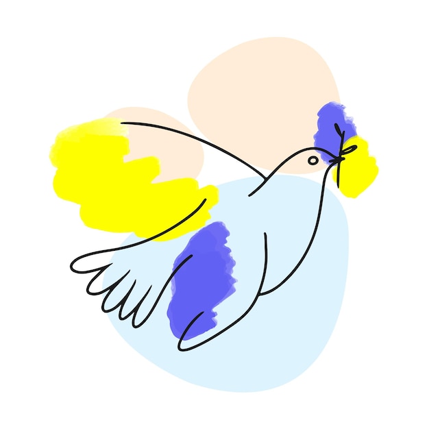 Dove bird of peace Ukrainian symbolism Ukraine country flag