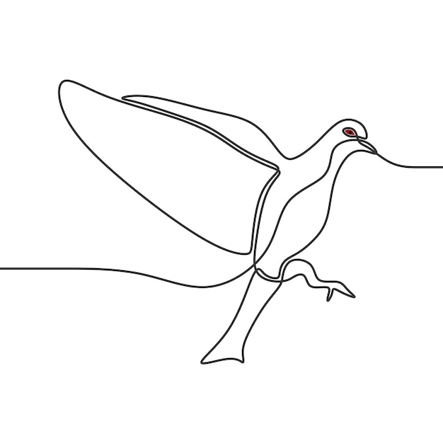 dove illustration continuous drawing single line art