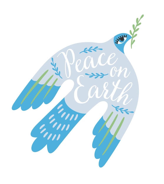 Dove of peace Isolated illustration for card poster flyer and other