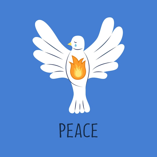 Dove of peace Peace freedom no war concept Template for card poster flyer and other use