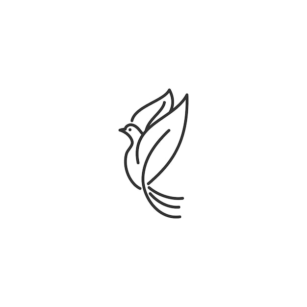 Dove Pigeon flaying Icon Template Isolated