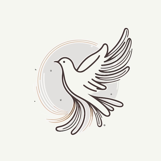 A dove with the word peace on it