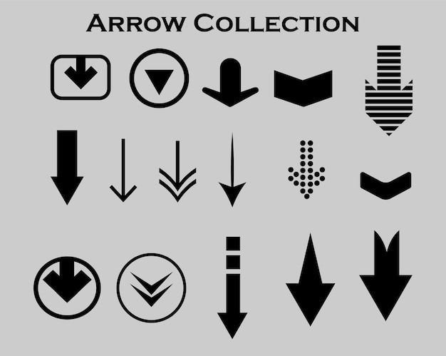 Down arrows collection vector design or logo illustration suitable for website design pattern etc