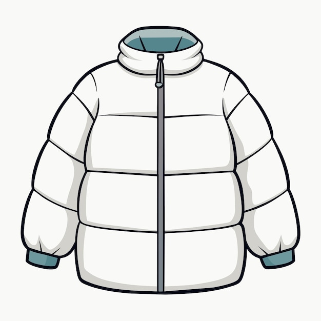 Vector down jacket cartoon style icon vector clipart illustration