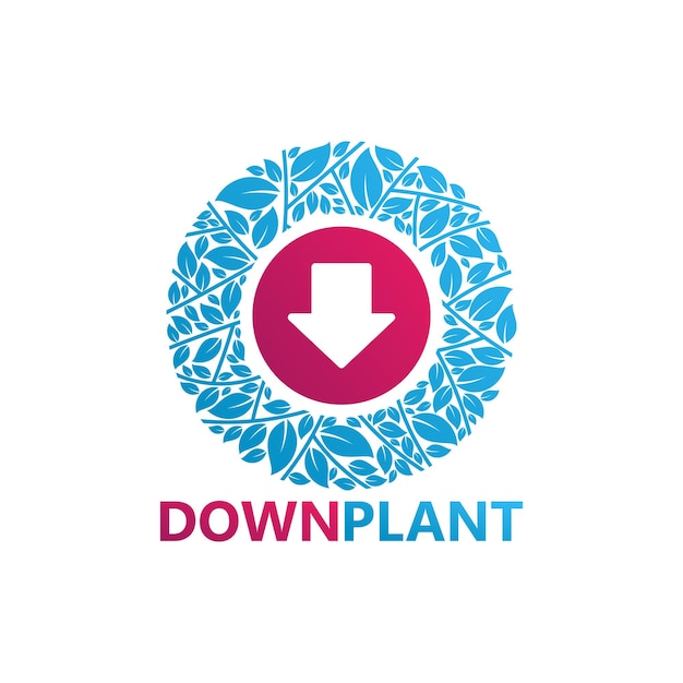 Down Plant Logo Template Design Vector, Emblem, Design Concept, Creative Symbol, Icon