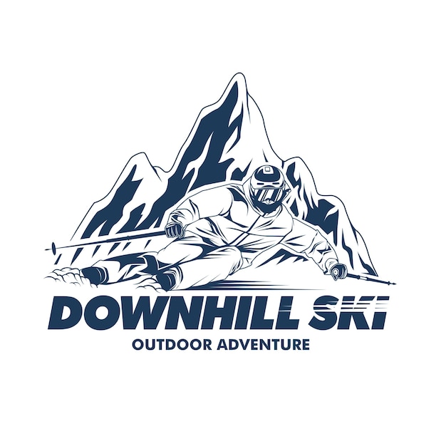 Downhill Ski graphic Illustration