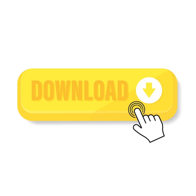 Download button isolated on white backgroundFlat finger cursor and mouse cursor isolated on white background vector illustration