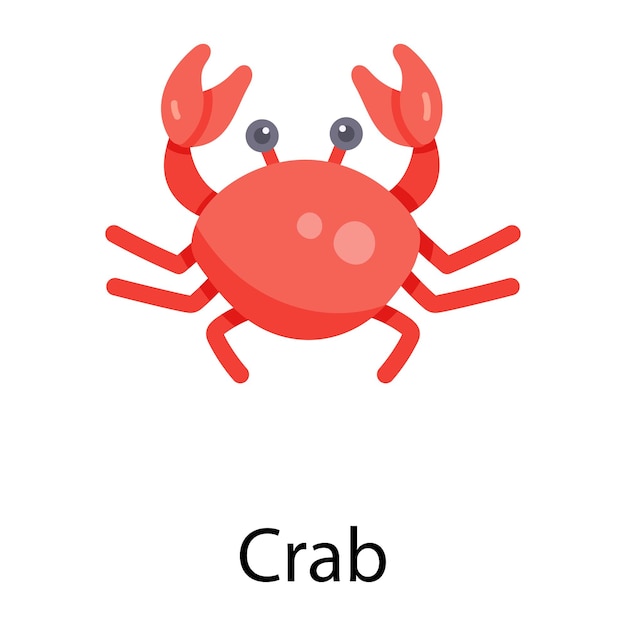 Download flat icon design of crab