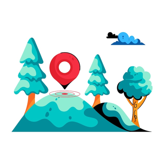 Download flat icon of forest gps