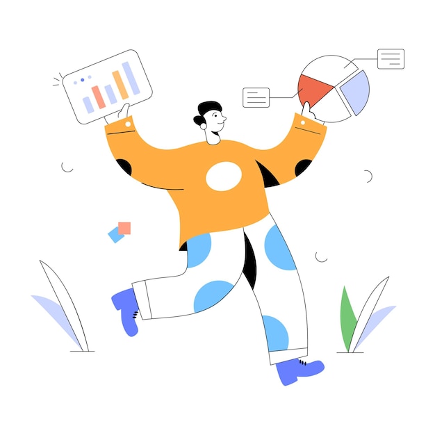 Download flat illustration of business analytics