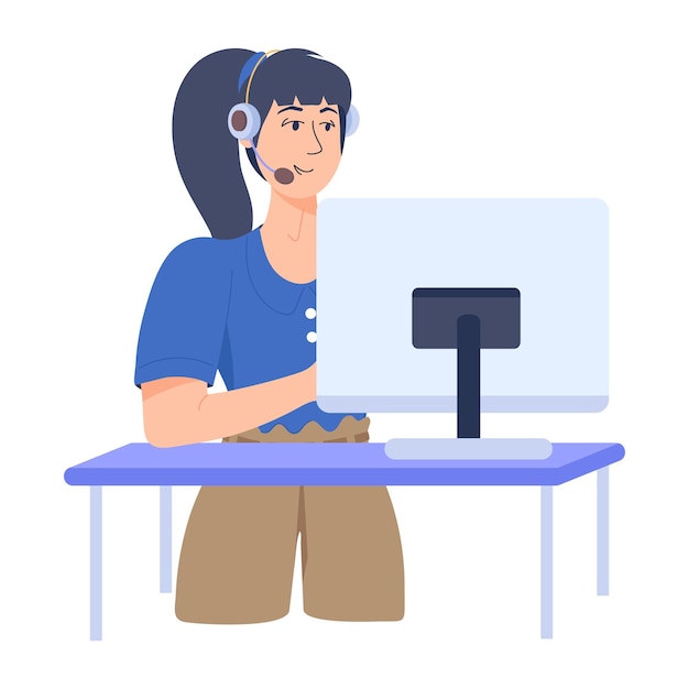 Download flat illustration of female worker