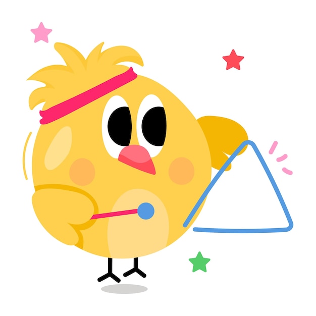 Download flat sticker of cute bird