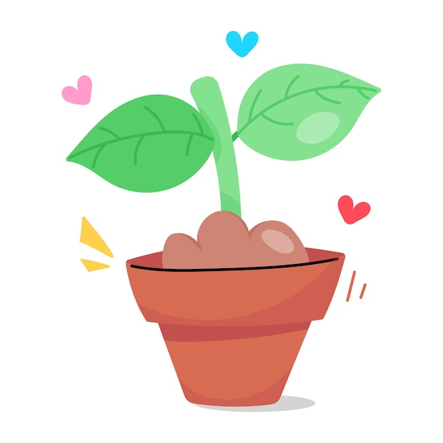 Download flat sticker icon of plant