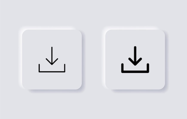 download icon arrow down symbol downloading icons in neumorphism neumorphic ui