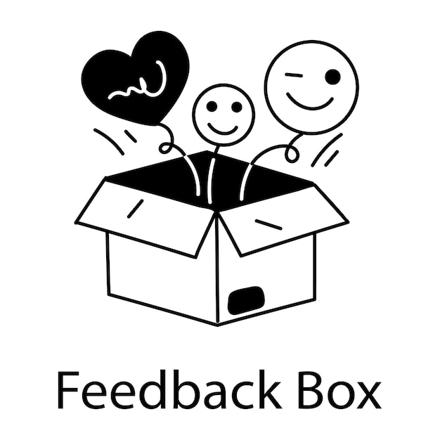 Download linear icon of a feedback box