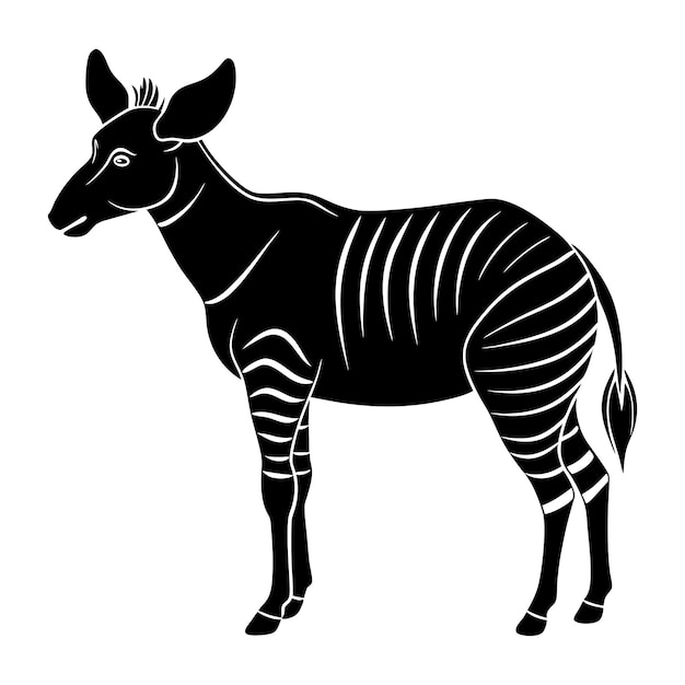 Vector download okapi silhouette vector art and illustration eps file for design