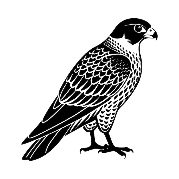 Download Peregrine Falcon Birds Silhouette Vector Illustration White Background Eps File For Design