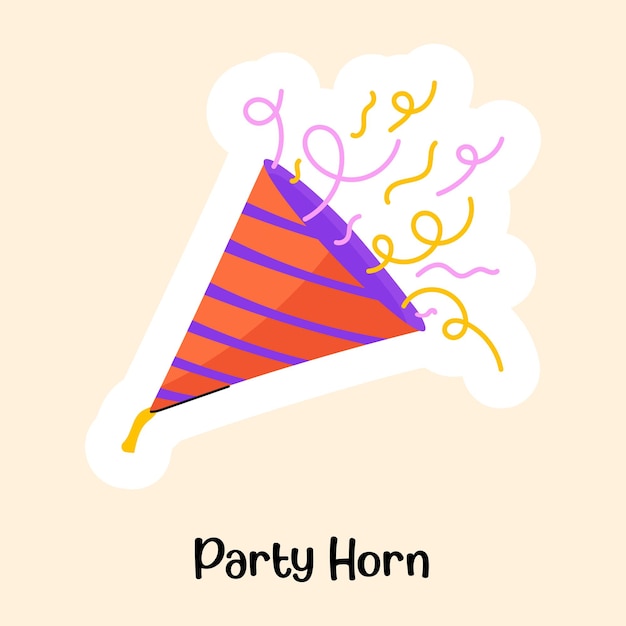 Download premium flat sticker of party hat