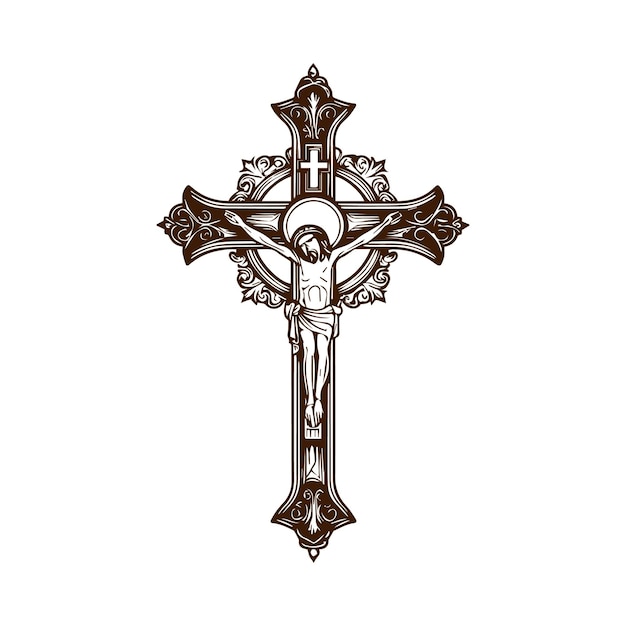 Vector download premium vintage jesus cross vector illustration religious graphic design eps file