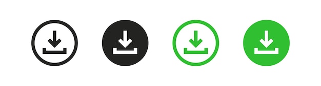 Download set button Upload arrow vector icon App design